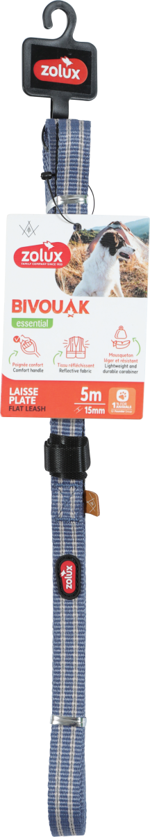 BVK Flat Lead for Dog Blue, 5 m/15 mm